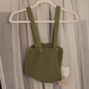 NWT GUOMI Kids Knit Suspender Bloomers – Artichoke, Size 2T